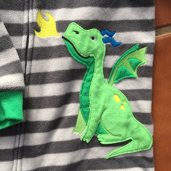 Lot of 2 Matching Dragon Fleece Footie Sleepers 4T - Picture 2 of 5